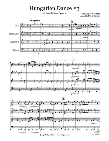 Brahms Hungarian Dance #3 Double Reed Quartet