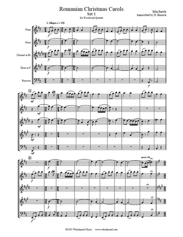 Bartók Romanian Christmas Carols Set #1 Wind Quintet