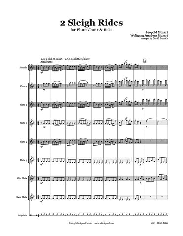 Mozart 2 Sleigh Rides Flute Choir & Bells