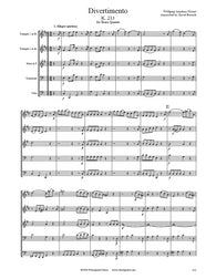 Mozart Divertimento K. 213 Brass Quintet
