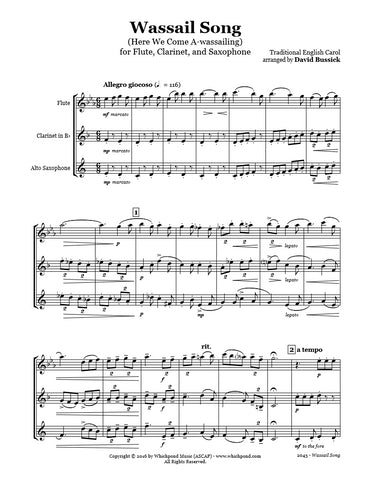 Wassail Song Flute/Clarinet/Sax Trio