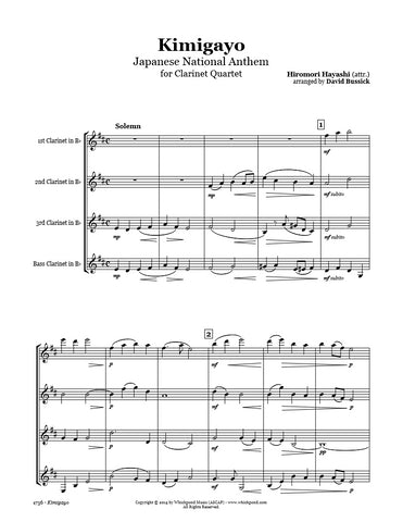 Kimigayo (Japanese National Anthem) Clarinet Quartet