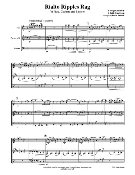 Gershwin Rialto Ripples Rag Flute/Clarinet/Bassoon Trio