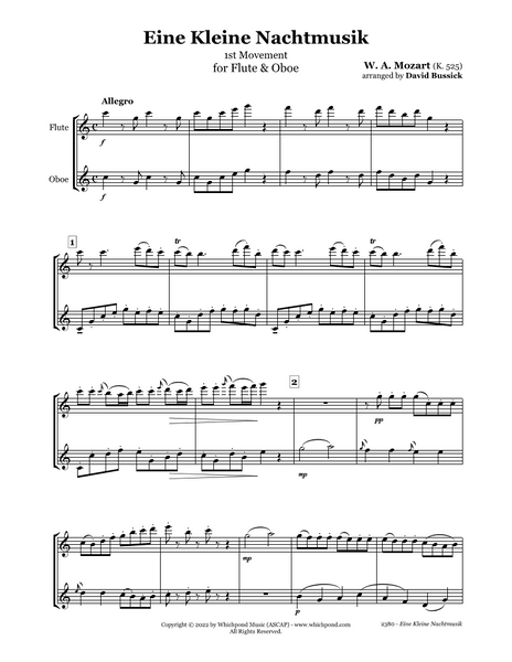 Mozart Eine Kleine Nachtmusik Flute/Oboe Duet