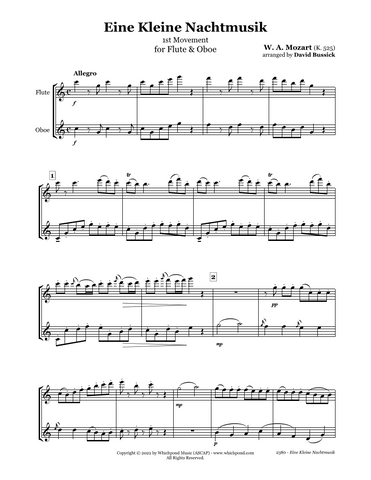 Mozart Eine Kleine Nachtmusik Flute/Oboe Duet