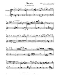 Mozart Sonata K. 292 Saxophone Duet