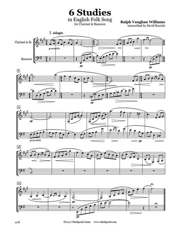 Vaughan Williams 6 Studies Clarinet/Bassoon Duet