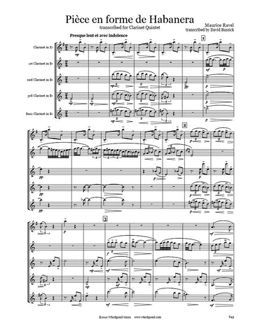 Ravel Habanera Clarinet Quintet