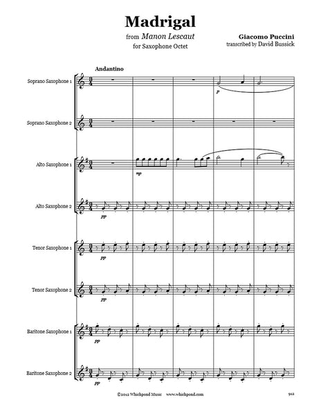 Puccini Madrigal Saxophone Octet