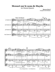 Ravel Menuet Clarinet Quartet