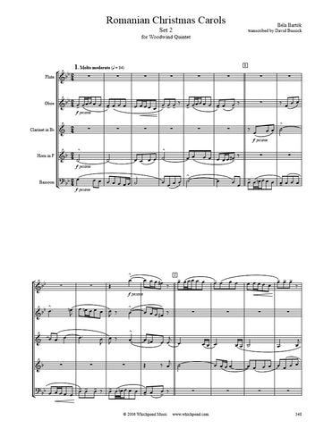 Bartók Romanian Christmas Carols Set #2 Wind Quintet