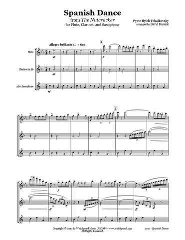 Nutcracker Spanish Dance Flute/Clarinet/Sax Trio