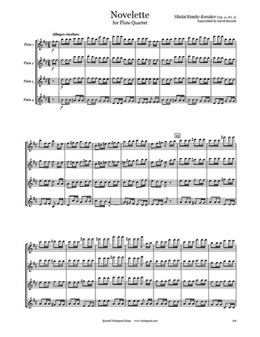 Rimsky-Korsakov Novelette Flute Quartet
