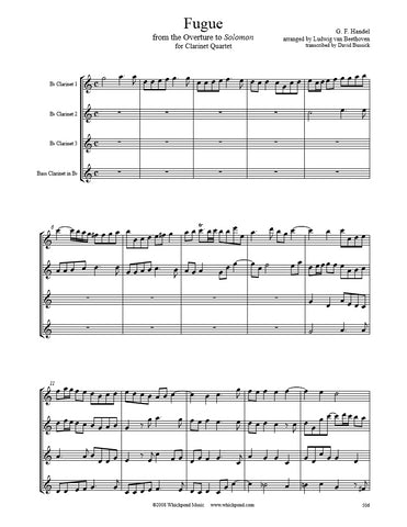 Handel/Beethoven Fugue Clarinet Quartet