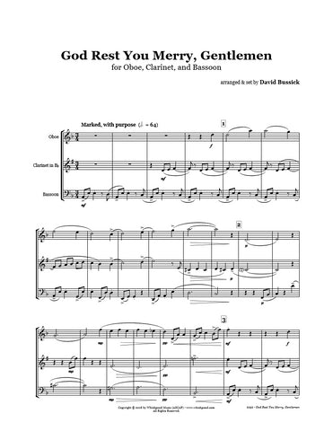 God Rest You Merry Gentlemen Oboe/Clarinet/Bassoon Trio
