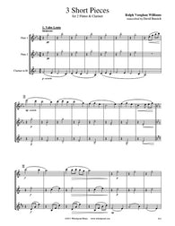 Vaughan Williams 3 Short Pieces Flute/Clarinet Trio