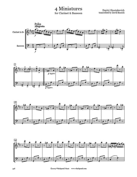 Shostakovich 4 Miniatures Clarinet/Bassoon Duet