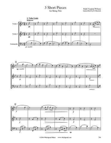 Vaughan Williams 3 Short Pieces Violin/Cello Trio