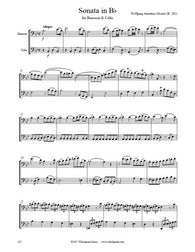 Mozart Sonata K. 292 Bassoon/Cello Duet