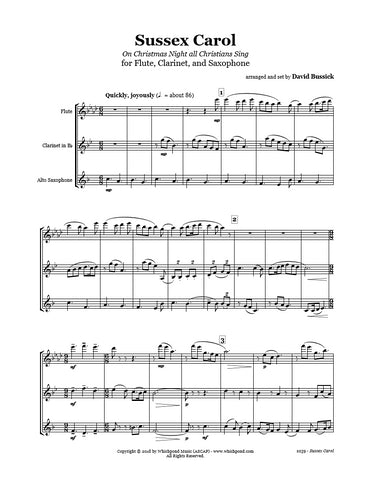 Sussex Carol Flute/Clarinet/Sax Trio