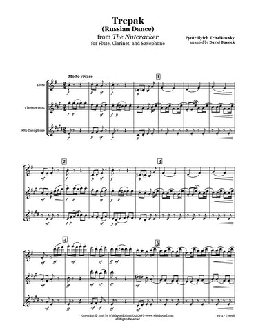 Nutcracker Russian Dance Flute/Clarinet/Sax Trio