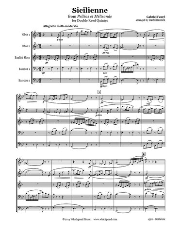 Fauré Sicilienne Double Reed Quintet