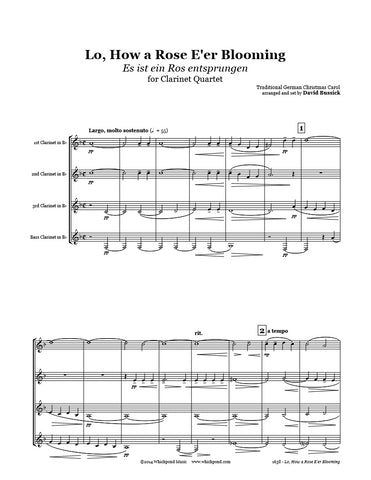Lo How a Rose E'er Blooming Clarinet Quartet