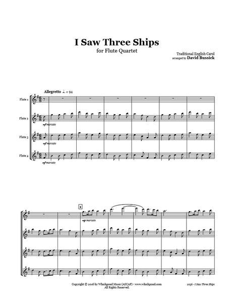 I Saw 3 Ships Flute Quartet