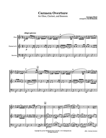 Bizet Carmen Overture Oboe/Clarinet/Bassoon Trio