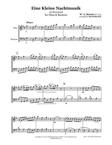 Mozart Eine Kleine Nachtmusik Oboe/Bassoon Duet
