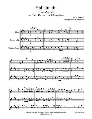 Handel Hallelujah Flute/Clarinet/Sax Trio