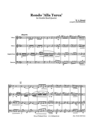 Mozart Turkish March Double Reed Quartet