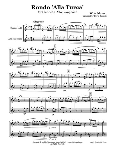 Mozart Turkish March Clarinet/Saxophone Duet