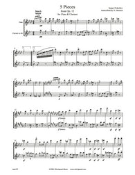 Prokofiev 5 Pieces Flute/Clarinet Duet