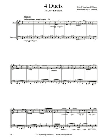 Vaughan Williams 4 Pieces Oboe/Bassoon Duet