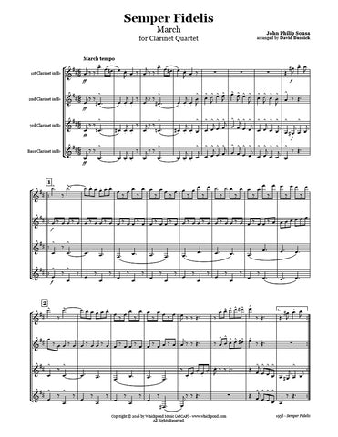 Sousa Semper Fidelis March Clarinet Quartet