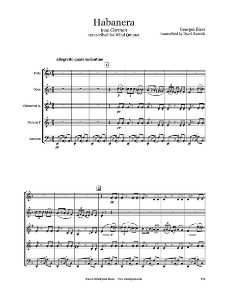 Bizet Carmen Habanera Wind Quintet