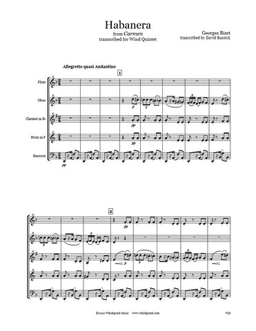 Bizet Carmen Habanera Wind Quintet