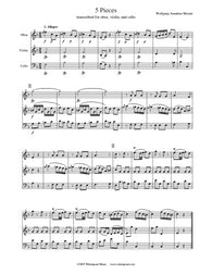Mozart 5 Pieces Oboe/Violin/Cello Trio