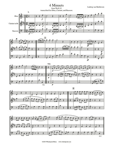 Beethoven 4 Minuets Oboe/Clarinet/Bassoon Trio