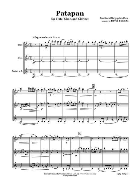 Patapan Flute/Oboe/Clarinet Trio