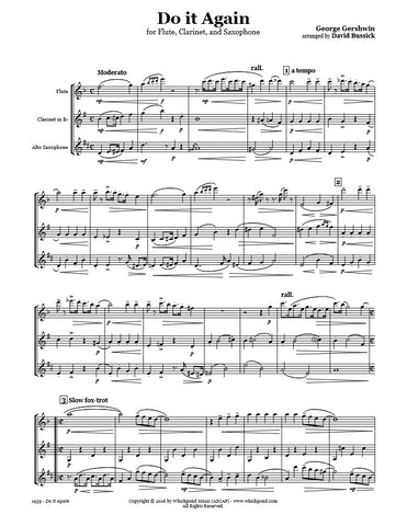Gershwin Do It Again Flute/Clarinet/Sax Trio