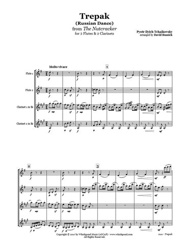 Nutcracker Russian Dance Flute/Clarinet Quartet