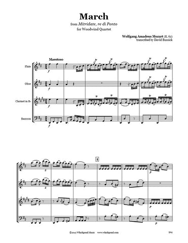 Mozart Mitridate March Wind Quartet
