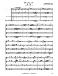 Mozart Divertimento K. 213 Saxophone Quartet