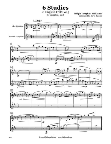 Vaughan Williams 6 Studies Alto/Baritone Sax Duet