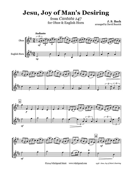 Bach Jesu Joy of Man's Desiring Oboe/English Horn Duet