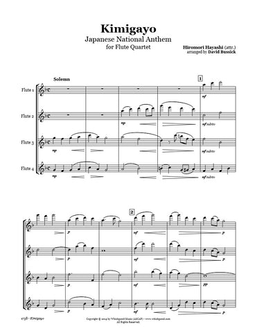 Kimigayo (Japanese National Anthem) Flute Quartet