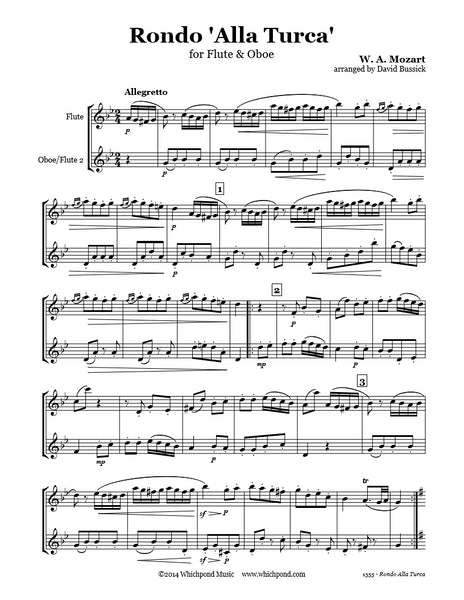 Mozart Turkish March Flute/Oboe Duet