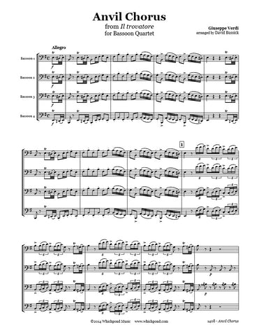 Verdi Anvil Chorus Bassoon Quartet